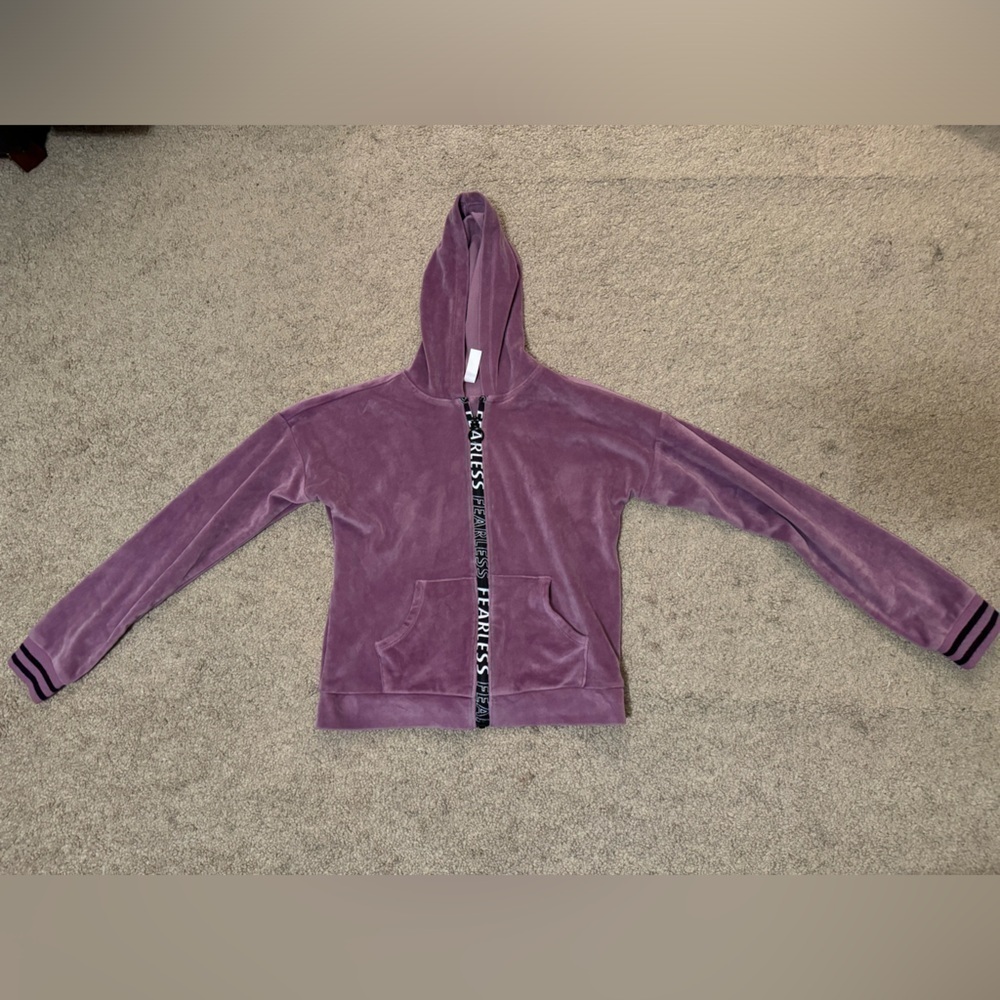 Ideology purple velour‎ zip up size XL
